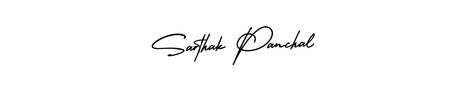Sarthak Panchal stylish signature style. Best Handwritten Sign (AmerikaSignatureDemo-Regular) for my name. Handwritten Signature Collection Ideas for my name Sarthak Panchal. Sarthak Panchal signature style 3 images and pictures png