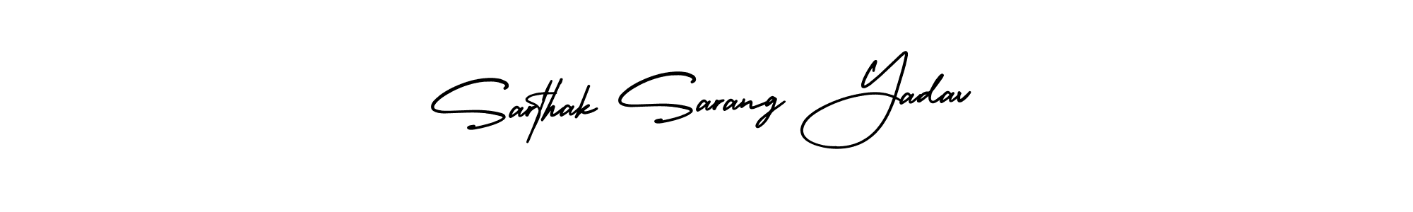 How to make Sarthak Sarang Yadav name signature. Use AmerikaSignatureDemo-Regular style for creating short signs online. This is the latest handwritten sign. Sarthak Sarang Yadav signature style 3 images and pictures png