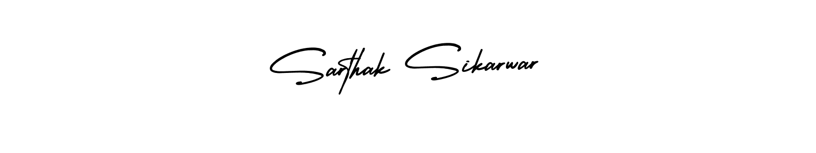 How to make Sarthak Sikarwar name signature. Use AmerikaSignatureDemo-Regular style for creating short signs online. This is the latest handwritten sign. Sarthak Sikarwar signature style 3 images and pictures png