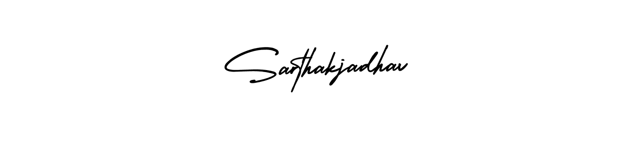 This is the best signature style for the Sarthakjadhav name. Also you like these signature font (AmerikaSignatureDemo-Regular). Mix name signature. Sarthakjadhav signature style 3 images and pictures png