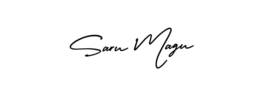 How to make Saru Magu signature? AmerikaSignatureDemo-Regular is a professional autograph style. Create handwritten signature for Saru Magu name. Saru Magu signature style 3 images and pictures png