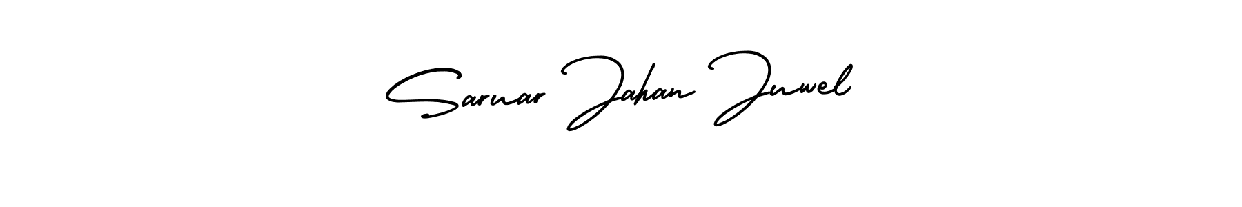 Similarly AmerikaSignatureDemo-Regular is the best handwritten signature design. Signature creator online .You can use it as an online autograph creator for name Saruar Jahan Juwel. Saruar Jahan Juwel signature style 3 images and pictures png