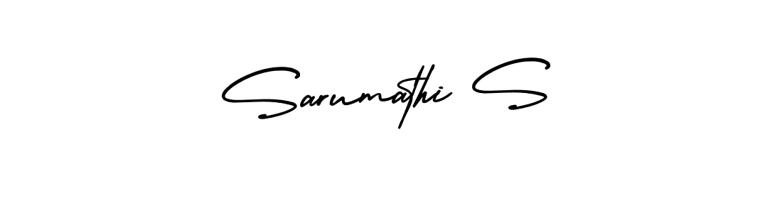 AmerikaSignatureDemo-Regular is a professional signature style that is perfect for those who want to add a touch of class to their signature. It is also a great choice for those who want to make their signature more unique. Get Sarumathi S name to fancy signature for free. Sarumathi S signature style 3 images and pictures png