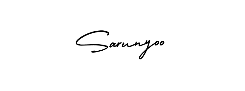 How to Draw Sarunyoo signature style? AmerikaSignatureDemo-Regular is a latest design signature styles for name Sarunyoo. Sarunyoo signature style 3 images and pictures png