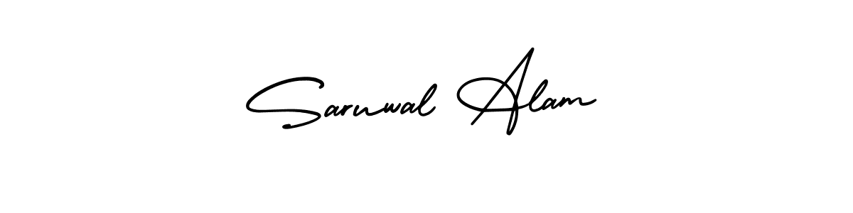 How to Draw Saruwal Alam signature style? AmerikaSignatureDemo-Regular is a latest design signature styles for name Saruwal Alam. Saruwal Alam signature style 3 images and pictures png