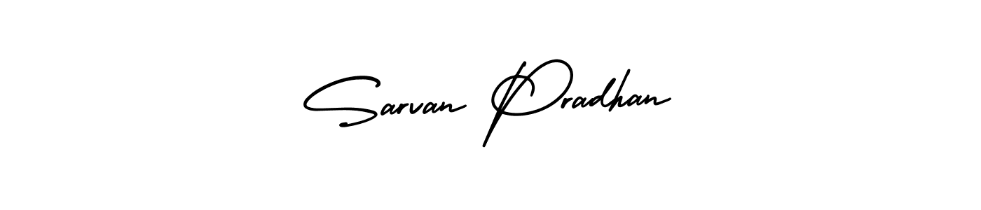 How to make Sarvan Pradhan name signature. Use AmerikaSignatureDemo-Regular style for creating short signs online. This is the latest handwritten sign. Sarvan Pradhan signature style 3 images and pictures png