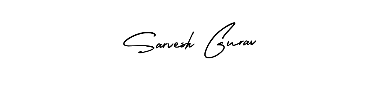 How to make Sarvesh Gurav name signature. Use AmerikaSignatureDemo-Regular style for creating short signs online. This is the latest handwritten sign. Sarvesh Gurav signature style 3 images and pictures png