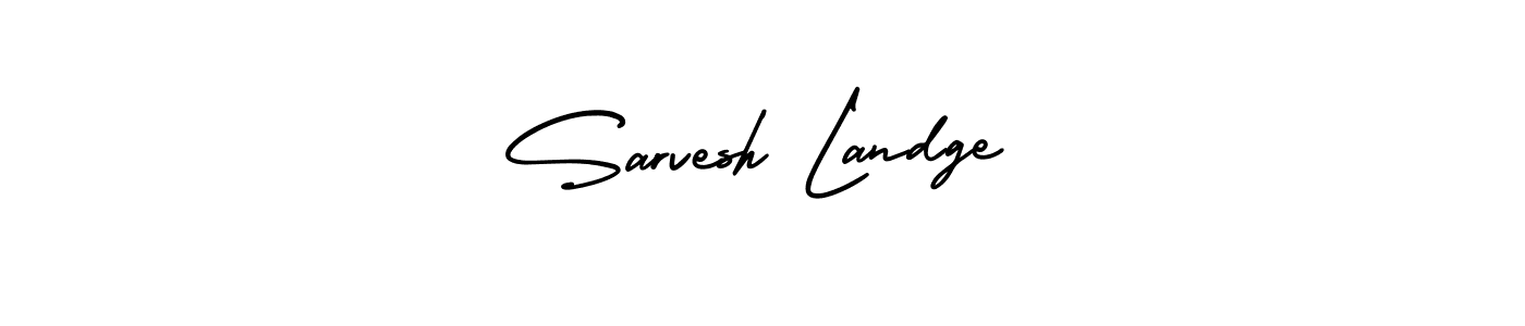 Sarvesh Landge stylish signature style. Best Handwritten Sign (AmerikaSignatureDemo-Regular) for my name. Handwritten Signature Collection Ideas for my name Sarvesh Landge. Sarvesh Landge signature style 3 images and pictures png
