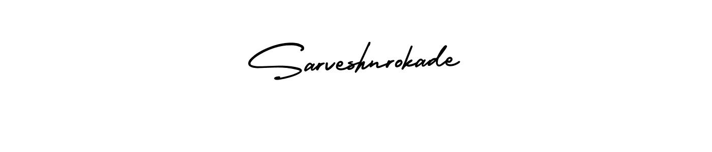 The best way (AmerikaSignatureDemo-Regular) to make a short signature is to pick only two or three words in your name. The name Sarveshnrokade include a total of six letters. For converting this name. Sarveshnrokade signature style 3 images and pictures png