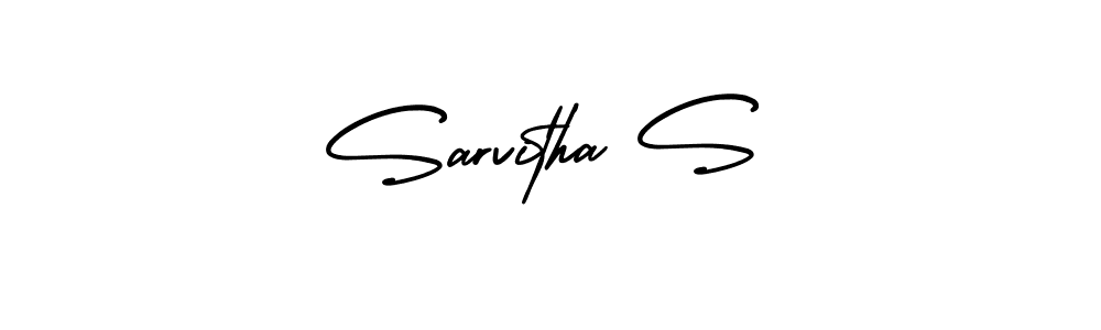 How to make Sarvitha S name signature. Use AmerikaSignatureDemo-Regular style for creating short signs online. This is the latest handwritten sign. Sarvitha S signature style 3 images and pictures png