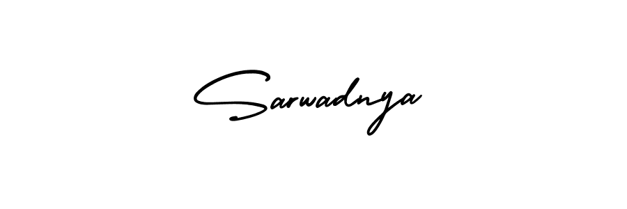 How to Draw Sarwadnya signature style? AmerikaSignatureDemo-Regular is a latest design signature styles for name Sarwadnya. Sarwadnya signature style 3 images and pictures png