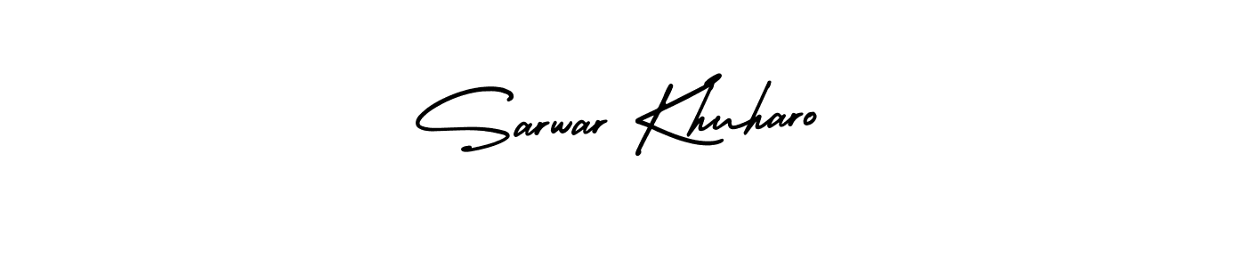 if you are searching for the best signature style for your name Sarwar Khuharo. so please give up your signature search. here we have designed multiple signature styles  using AmerikaSignatureDemo-Regular. Sarwar Khuharo signature style 3 images and pictures png