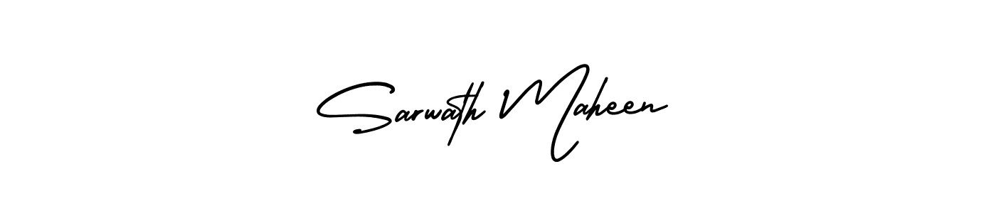 See photos of Sarwath Maheen official signature by Spectra . Check more albums & portfolios. Read reviews & check more about AmerikaSignatureDemo-Regular font. Sarwath Maheen signature style 3 images and pictures png