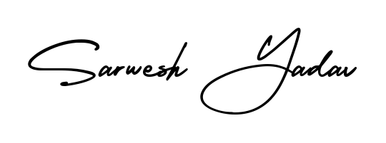 Turn your name Sarwesh Yadav into a signature brand with AmerikaSignatureDemo-Regular styling. Download in standard PNG or transparent format anytime. Sarwesh Yadav signature style 3 images and pictures png