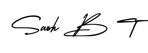 A timeless handwritten aesthetic for Sash B T. The AmerikaSignatureDemo-Regular font gives your signature a handcrafted feel with natural curves. Sash B T signature style 3 images and pictures png