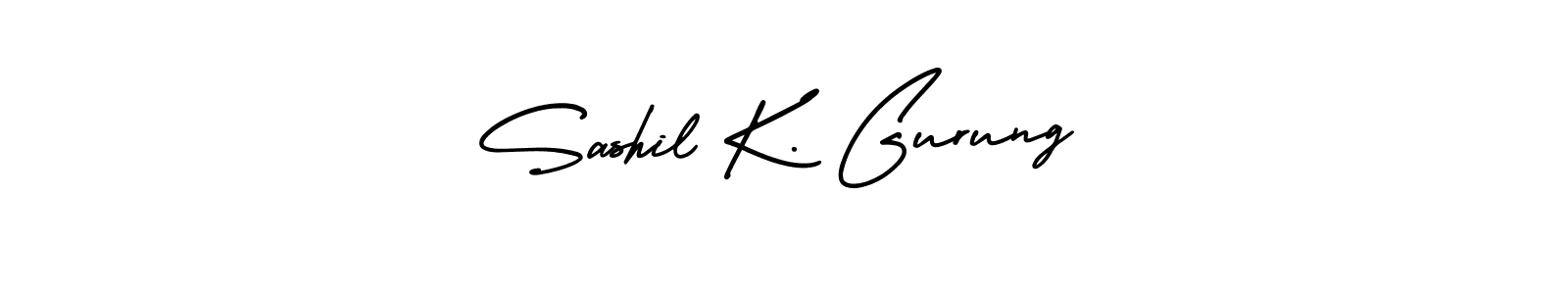 Also You can easily find your signature by using the search form. We will create Sashil K. Gurung name handwritten signature images for you free of cost using AmerikaSignatureDemo-Regular sign style. Sashil K. Gurung signature style 3 images and pictures png