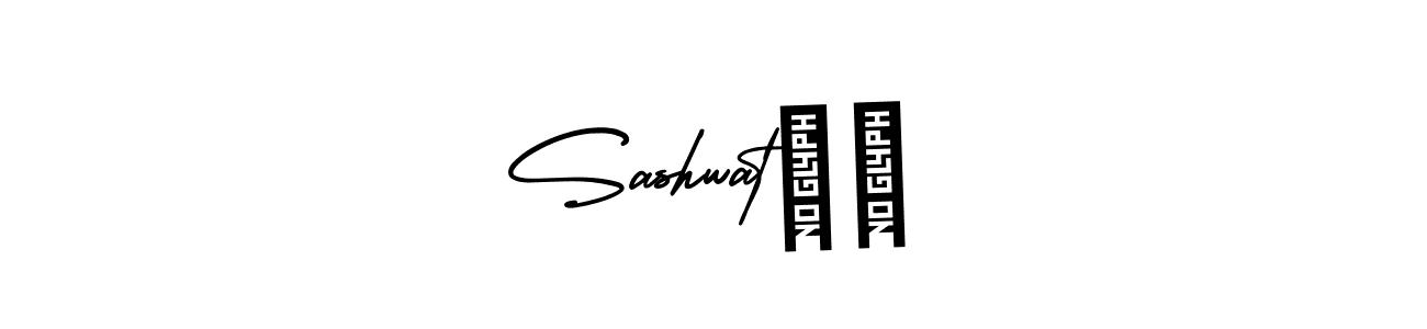 You should practise on your own different ways (AmerikaSignatureDemo-Regular) to write your name (Sashwat⁹⁹) in signature. don't let someone else do it for you. Sashwat⁹⁹ signature style 3 images and pictures png