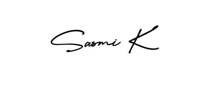 It looks lik you need a new signature style for name Sasmi K. Design unique handwritten (AmerikaSignatureDemo-Regular) signature with our free signature maker in just a few clicks. Sasmi K signature style 3 images and pictures png