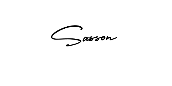 You should practise on your own different ways (AmerikaSignatureDemo-Regular) to write your name (Sasson) in signature. don't let someone else do it for you. Sasson signature style 3 images and pictures png