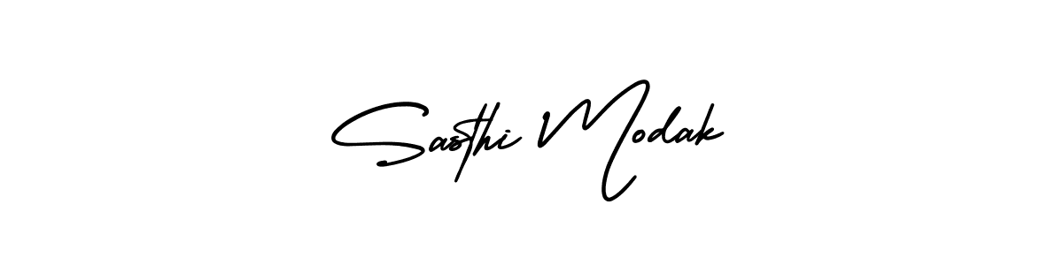 if you are searching for the best signature style for your name Sasthi Modak. so please give up your signature search. here we have designed multiple signature styles  using AmerikaSignatureDemo-Regular. Sasthi Modak signature style 3 images and pictures png