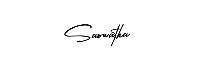 How to make Saswatha name signature. Use AmerikaSignatureDemo-Regular style for creating short signs online. This is the latest handwritten sign. Saswatha signature style 3 images and pictures png