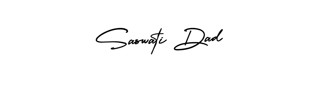 You should practise on your own different ways (AmerikaSignatureDemo-Regular) to write your name (Saswati Dad) in signature. don't let someone else do it for you. Saswati Dad signature style 3 images and pictures png