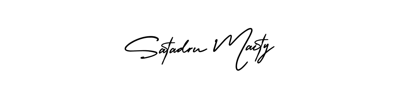It looks lik you need a new signature style for name Satadru Maity. Design unique handwritten (AmerikaSignatureDemo-Regular) signature with our free signature maker in just a few clicks. Satadru Maity signature style 3 images and pictures png