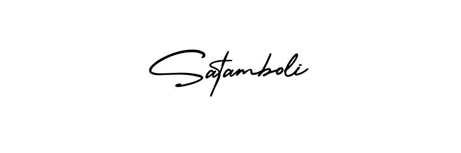You should practise on your own different ways (AmerikaSignatureDemo-Regular) to write your name (Satamboli) in signature. don't let someone else do it for you. Satamboli signature style 3 images and pictures png