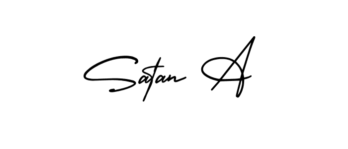 Make a beautiful signature design for name Satan A. Use this online signature maker to create a handwritten signature for free. Satan A signature style 3 images and pictures png