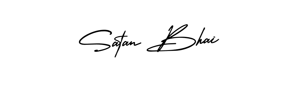 How to make Satan Bhai name signature. Use AmerikaSignatureDemo-Regular style for creating short signs online. This is the latest handwritten sign. Satan Bhai signature style 3 images and pictures png