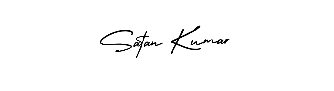 How to make Satan Kumar name signature. Use AmerikaSignatureDemo-Regular style for creating short signs online. This is the latest handwritten sign. Satan Kumar signature style 3 images and pictures png