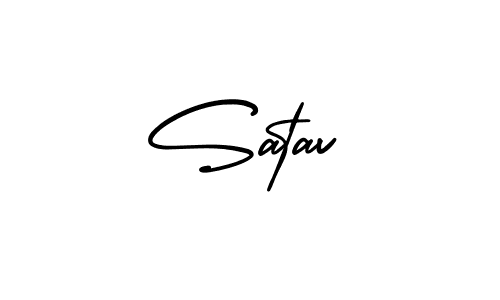 Use a signature maker to create a handwritten signature online. With this signature software, you can design (AmerikaSignatureDemo-Regular) your own signature for name Satav. Satav signature style 3 images and pictures png