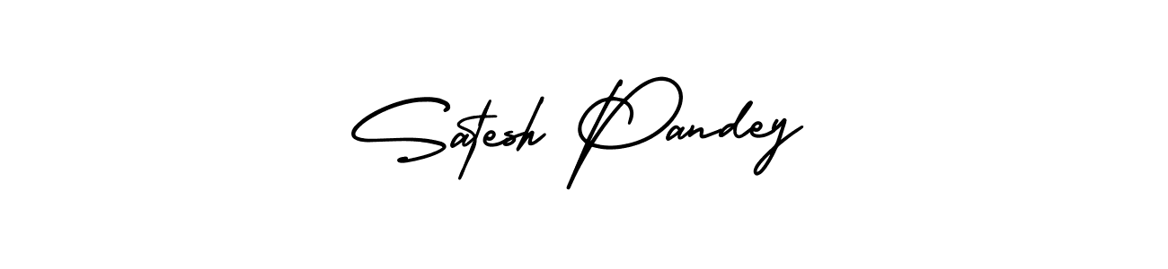 Satesh Pandey stylish signature style. Best Handwritten Sign (AmerikaSignatureDemo-Regular) for my name. Handwritten Signature Collection Ideas for my name Satesh Pandey. Satesh Pandey signature style 3 images and pictures png