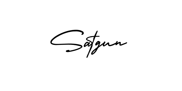 Design your own signature with our free online signature maker. With this signature software, you can create a handwritten (AmerikaSignatureDemo-Regular) signature for name Satgun. Satgun signature style 3 images and pictures png