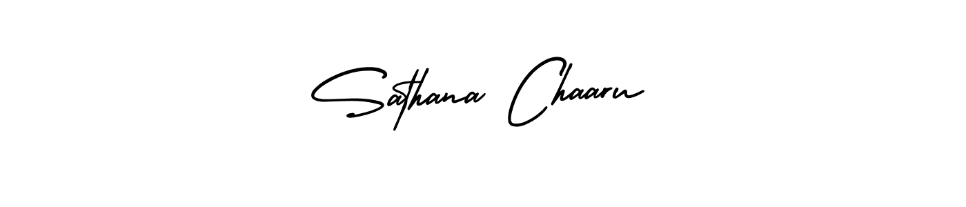 It looks lik you need a new signature style for name Sathana Chaaru. Design unique handwritten (AmerikaSignatureDemo-Regular) signature with our free signature maker in just a few clicks. Sathana Chaaru signature style 3 images and pictures png