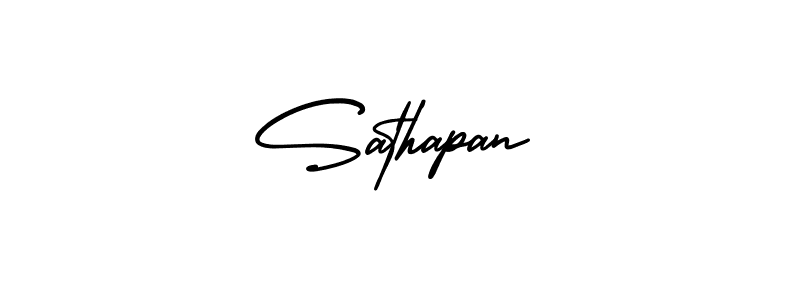 Use a signature maker to create a handwritten signature online. With this signature software, you can design (AmerikaSignatureDemo-Regular) your own signature for name Sathapan. Sathapan signature style 3 images and pictures png