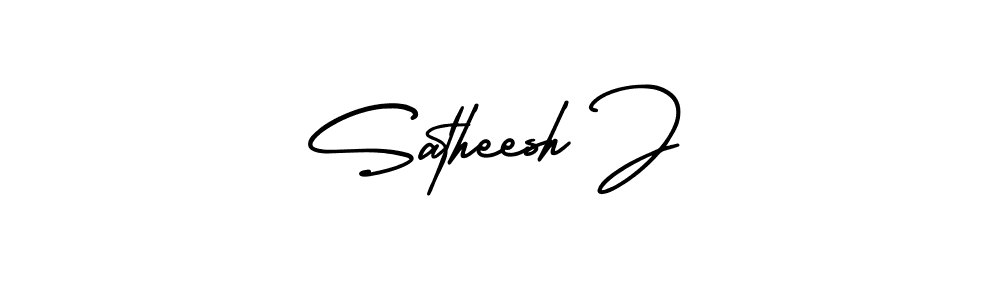 Use a signature maker to create a handwritten signature online. With this signature software, you can design (AmerikaSignatureDemo-Regular) your own signature for name Satheesh J. Satheesh J signature style 3 images and pictures png