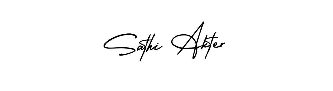 How to make Sathi Akter signature? AmerikaSignatureDemo-Regular is a professional autograph style. Create handwritten signature for Sathi Akter name. Sathi Akter signature style 3 images and pictures png