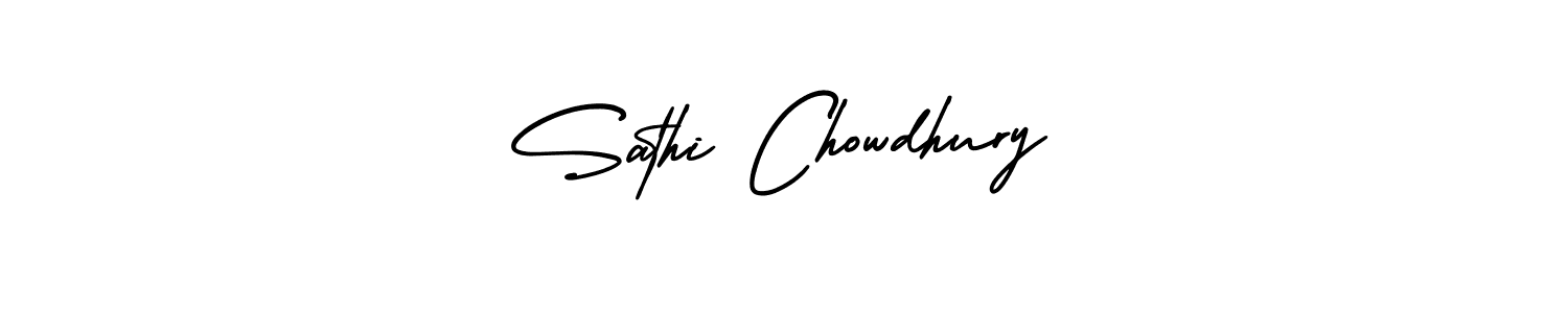 How to make Sathi Chowdhury name signature. Use AmerikaSignatureDemo-Regular style for creating short signs online. This is the latest handwritten sign. Sathi Chowdhury signature style 3 images and pictures png