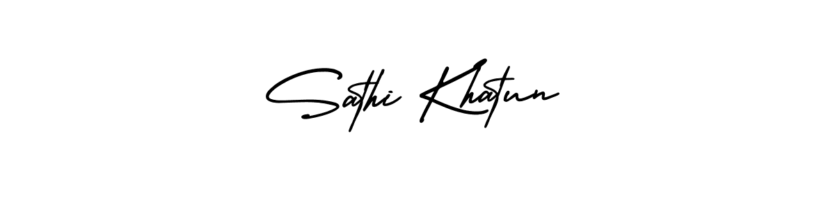 AmerikaSignatureDemo-Regular is a professional signature style that is perfect for those who want to add a touch of class to their signature. It is also a great choice for those who want to make their signature more unique. Get Sathi Khatun name to fancy signature for free. Sathi Khatun signature style 3 images and pictures png