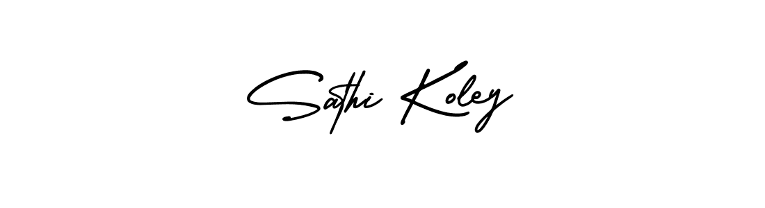 if you are searching for the best signature style for your name Sathi Koley. so please give up your signature search. here we have designed multiple signature styles  using AmerikaSignatureDemo-Regular. Sathi Koley signature style 3 images and pictures png