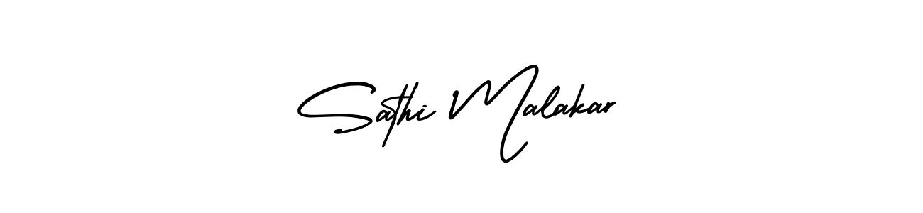 Make a beautiful signature design for name Sathi Malakar. With this signature (AmerikaSignatureDemo-Regular) style, you can create a handwritten signature for free. Sathi Malakar signature style 3 images and pictures png