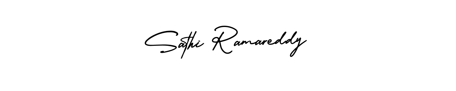 Make a short Sathi Ramareddy signature style. Manage your documents anywhere anytime using AmerikaSignatureDemo-Regular. Create and add eSignatures, submit forms, share and send files easily. Sathi Ramareddy signature style 3 images and pictures png