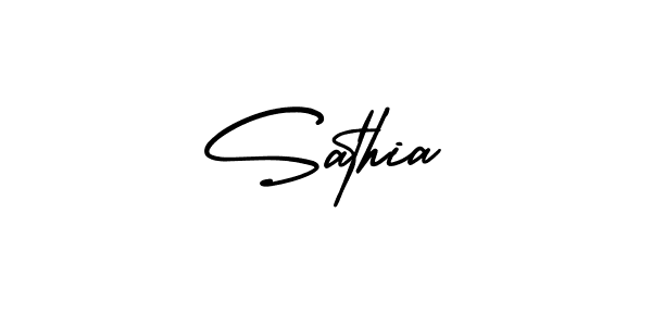 Sathia stylish signature style. Best Handwritten Sign (AmerikaSignatureDemo-Regular) for my name. Handwritten Signature Collection Ideas for my name Sathia. Sathia signature style 3 images and pictures png