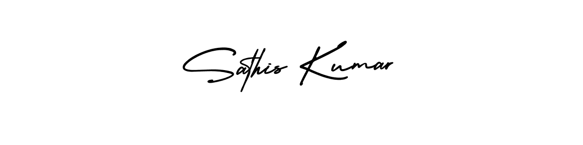 Sathis Kumar stylish signature style. Best Handwritten Sign (AmerikaSignatureDemo-Regular) for my name. Handwritten Signature Collection Ideas for my name Sathis Kumar. Sathis Kumar signature style 3 images and pictures png