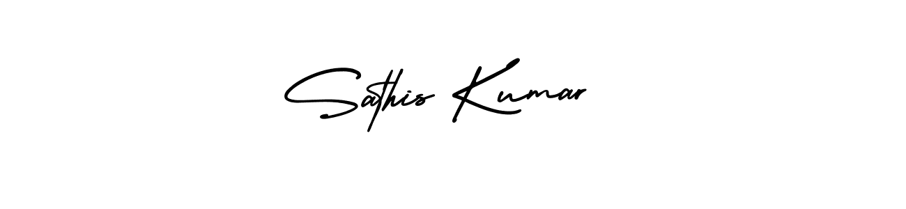 You should practise on your own different ways (AmerikaSignatureDemo-Regular) to write your name (Sathis Kumar ) in signature. don't let someone else do it for you. Sathis Kumar  signature style 3 images and pictures png