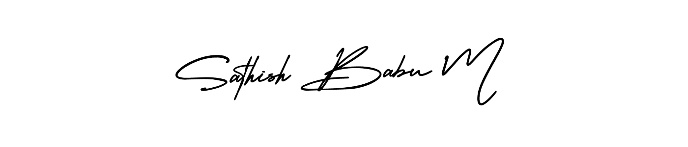 How to make Sathish Babu M signature? AmerikaSignatureDemo-Regular is a professional autograph style. Create handwritten signature for Sathish Babu M name. Sathish Babu M signature style 3 images and pictures png