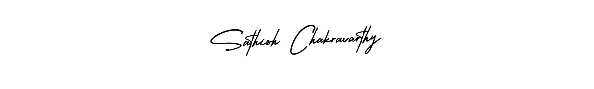 You should practise on your own different ways (AmerikaSignatureDemo-Regular) to write your name (Sathish Chakravarthy) in signature. don't let someone else do it for you. Sathish Chakravarthy signature style 3 images and pictures png