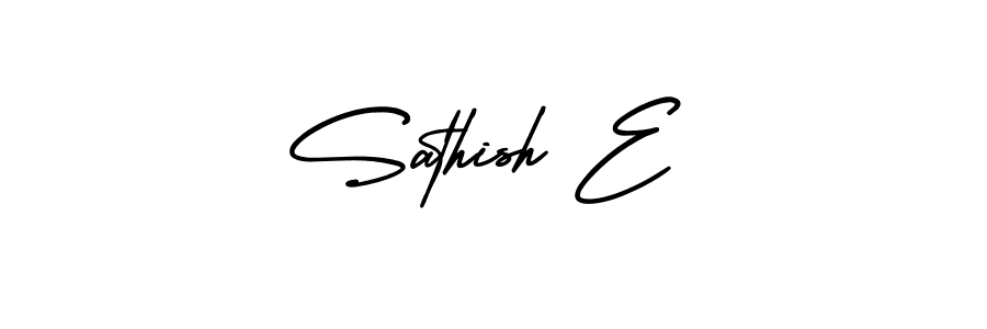 How to Draw Sathish E signature style? AmerikaSignatureDemo-Regular is a latest design signature styles for name Sathish E. Sathish E signature style 3 images and pictures png