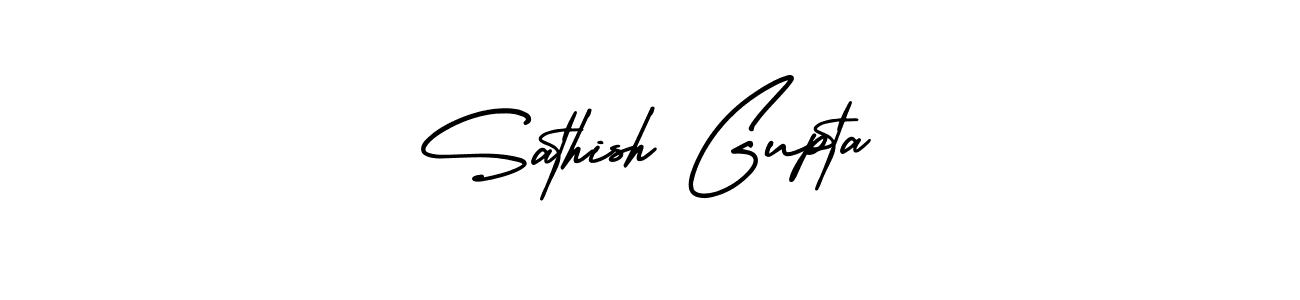How to make Sathish Gupta signature? AmerikaSignatureDemo-Regular is a professional autograph style. Create handwritten signature for Sathish Gupta name. Sathish Gupta signature style 3 images and pictures png